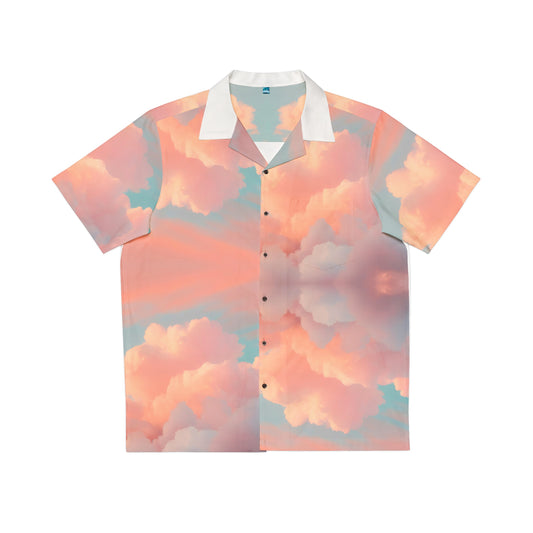 Bula Shirt Men's Pink Blue Sky Print